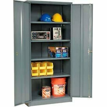 GLOBAL INDUSTRIAL Storage Cabinet, Turn Handle, 36inWx18inDx78inH, Gray, Assembled 603599GY